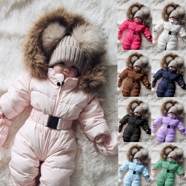 Infant Baby Winter Suit Boy Girl Jacket Hooded Jumpsuit Warm Thick Baby Coat AU