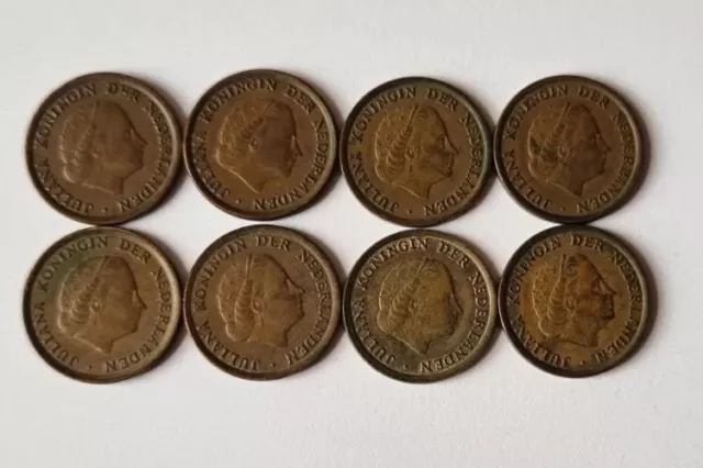 1951-1973 Netherlands Queen Juliana One 1 cent coins 3