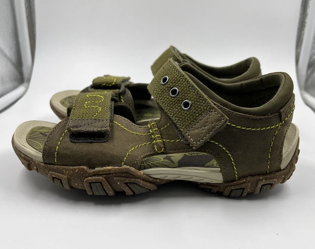Sandali sportivi marroni cachi attivi nuovi in scatola Clarks ragazzi ""Sega"" marroni cachi UK2G