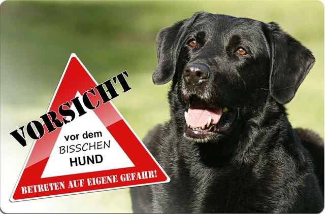 LABRADOR Retriever Warnschild – Metall, 30,5x20 Cm, Aluminium 0,5 Mm, Mit Optionalen Befestigungslöchern