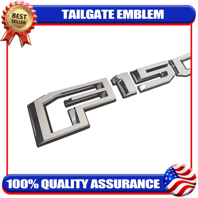 3D Rear Badge for F-150 Emblem Black Chrome Tailgate Liftgate Double Layer 2015+