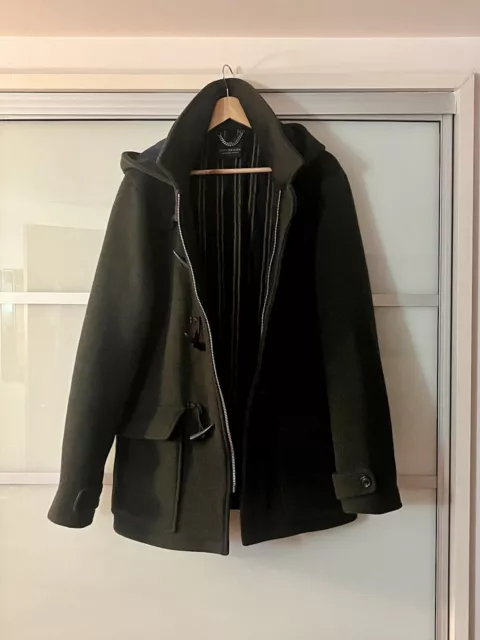 MENS SIZE L Duchamp London Wool Double Breasted Long Jacket Coat