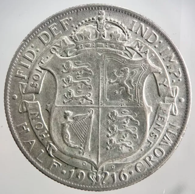 1916 George V Half-Crown Silver Coin | Fine Collectable Grade | a3978