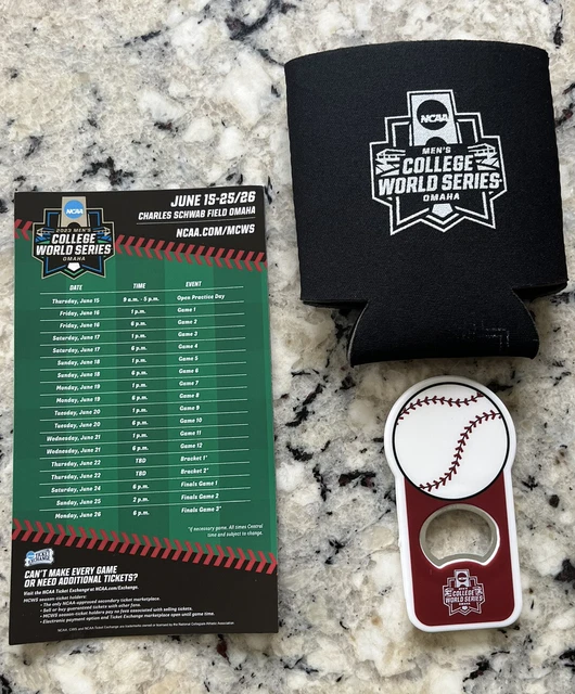 2023 COLLEGE WORLD Series Cws Schedule + Cws Koozie & Cws Bottle