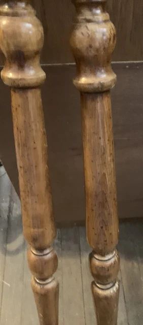 Pair of Architectural Salvage Wood Corner Columns Post Molding 42.5” Finial 3