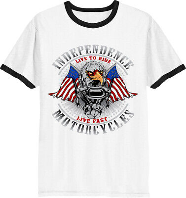 Independence Motorcycles USA tshirt Ringer Mens T-Shirt biker motorbike
