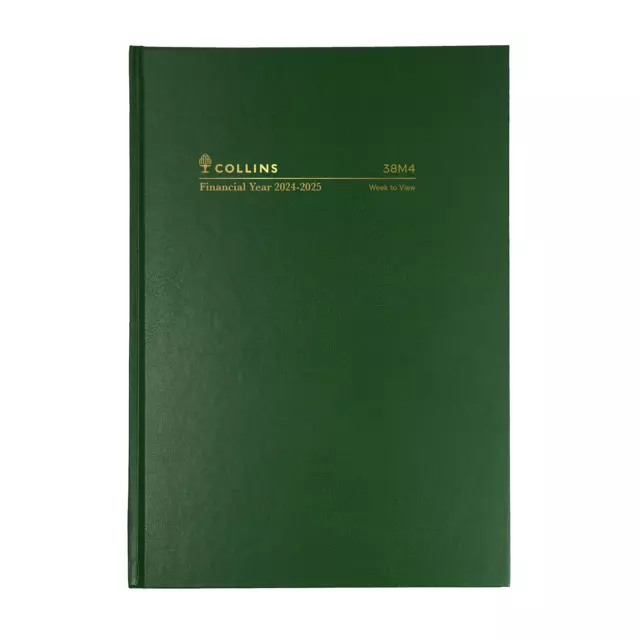 2024-2025 Financial Year Diary Collins A5 Week to View Green 38M4.P40