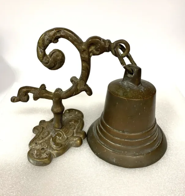 Old Solid Brass Bell Wall Mount