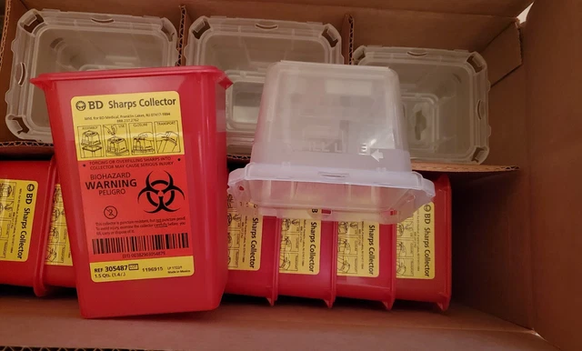 New One Case (36 ct) BD Sharps Collector Container 1.5 Quart  - Ref# 305487