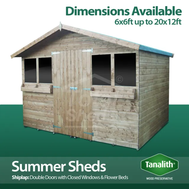 Pressure Treated Tanalised Summer Shed Garden Summer House T&G Apex
