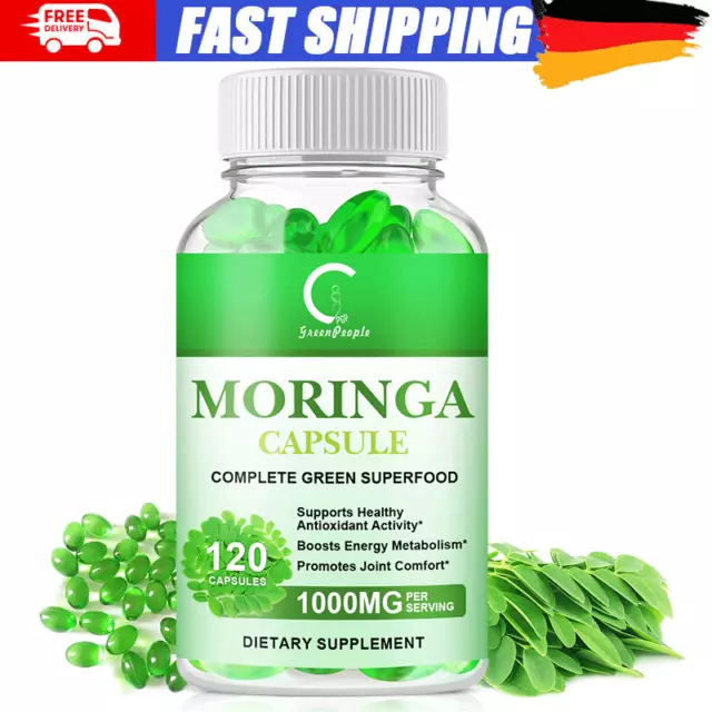 120 Kapseln Moringa Oleifera Blatt Bio-Extrakt 1.000mg Stärke Antioxidans