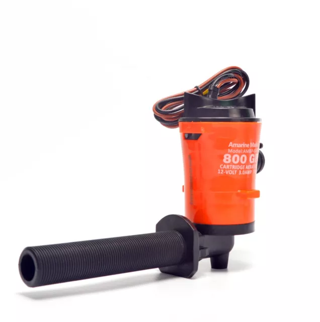 12V 800GPH Livewell Live Bait Tank Aerator Submersible Cartridge Boat Bilge Pump