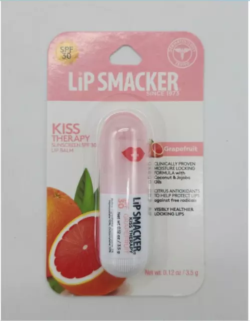 Lip Smacker Kiss Therapy Sunscreen Grapefruit flavor SPF 30 Lip Balm, 2 Tubes