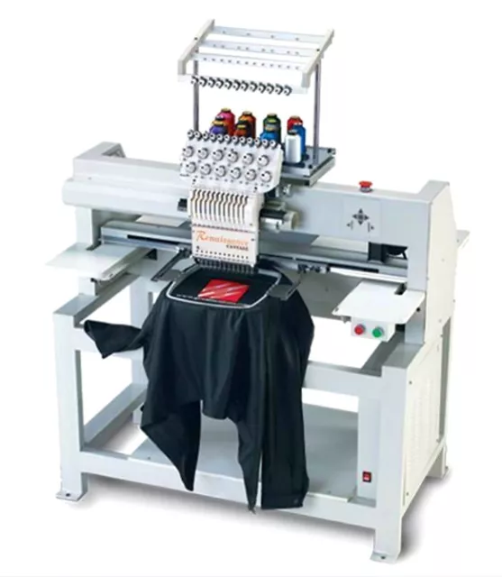 Industrial Commercial Grade Embroidery Machine Renaissance Cantare 1201 & Laptop