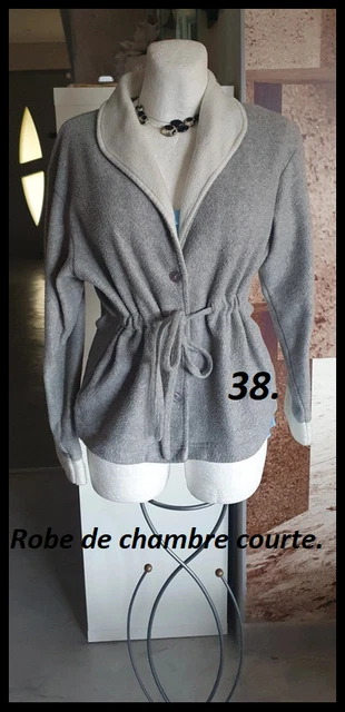 Robe De Chambre Etam En Jersey - Taille 38 - Gris - Occasion Très Bon état