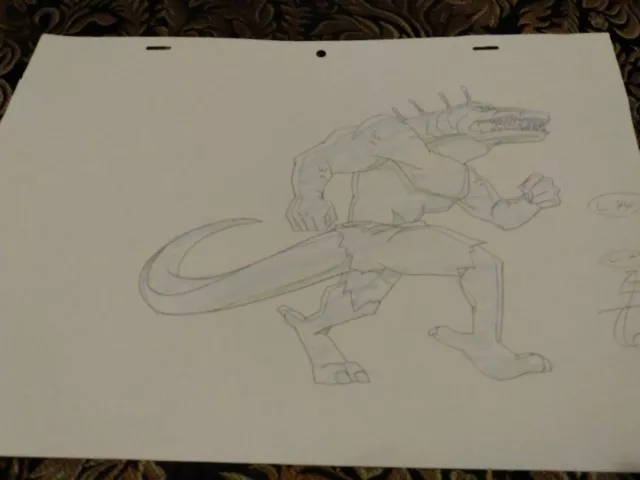 Marvel animation cels  Art Marvel Comics ULTIMATE SPIDERMAN layout LIZARD MAN A4