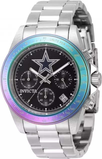 Invicta Men's NFL Dallas Cowboys Black Dial Chronograph Stainless Steel Watch