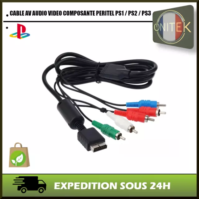 ✅ Cable Av Audio Video Composante Tv Peritel Playstation 1 /2/3 Ps1 / Ps2 / Ps3