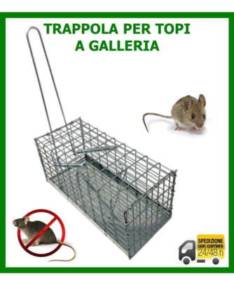Base Trappola per Topi a Cestino Gabbia Tonda Cattura Ratti con Base in Legno 15x15cm 