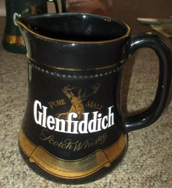 GLENFIDDICH PURE MALT Scotch Whisky  BLACK/gold   Jug.. Whisky  15cm