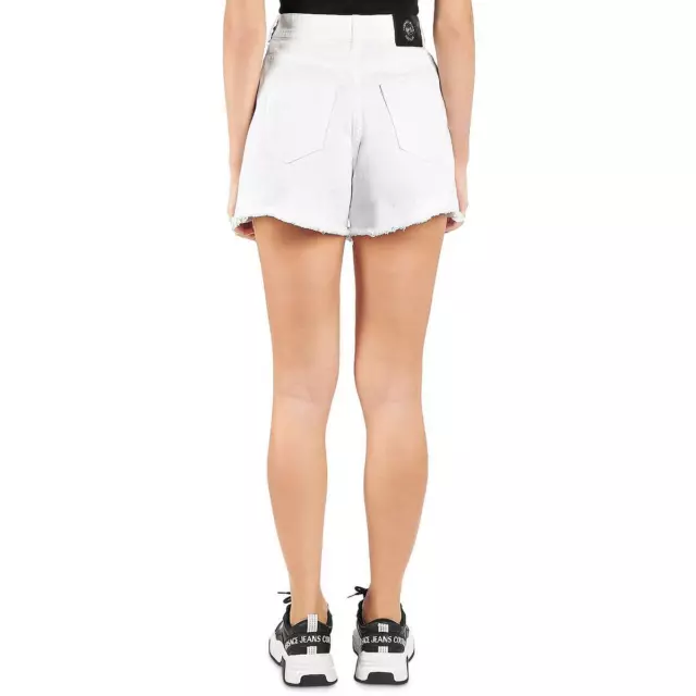 VERSACE JEANS COUTURE Womens White Cotton Belted Cutoff Shorts 24 BHFO ...