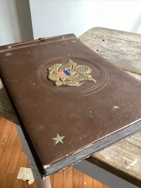 US NAVY PHOTO Album SCRAPBOOK USS CORAL BAND Vintage Ephemera Military Band