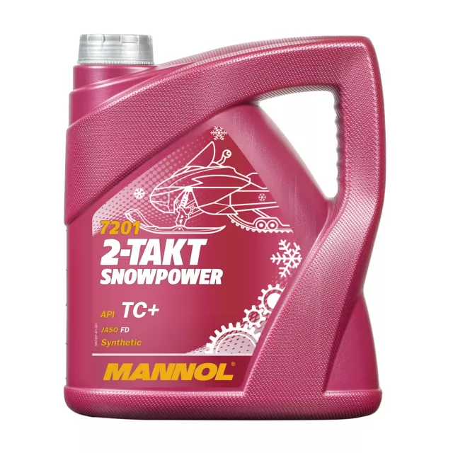 4 (1x4) Liter MANNOL 2-Takt Snowpower Mischöl f. Schneemobile API TC+, JASO FD