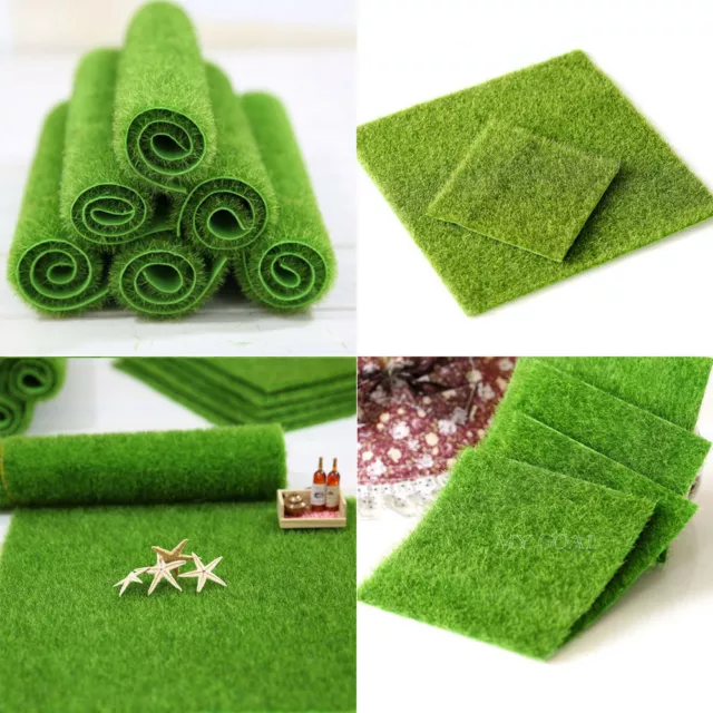 2 Size Artificial Grass Fake Lawn Grass Miniature Dollhouse Home Garden Ornament