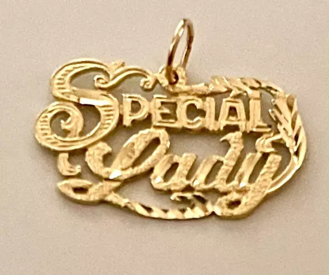 14K Yellow Gold "Special Lady" Charm Pendant 3