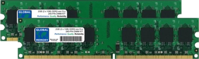 2GB (2 X 1GB) DDR2 400/533/667/800MHz 240-PIN Mémoire Dimm RAM Pour / Pièces EUR 37,30 - FR