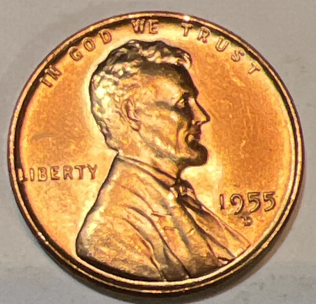 BU 1955-D LINCOLN WHEAT PENNY Denver Mint Uncirculated Cent USA ACTUAL PHOTOS A9
