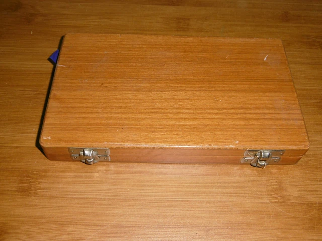 antike Handwaage mit Gewichten - 10mg bis 20g + Halter im Holzkasten #PE 2