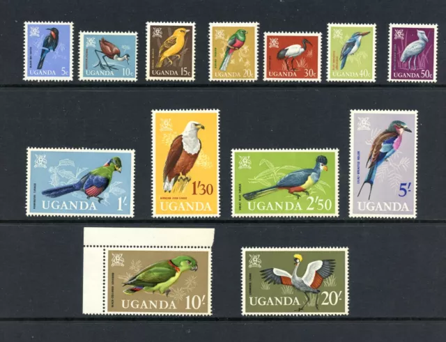 R1489 L'Ouganda 1965 Oiseaux 13v. MNH & Mlh (The 50c