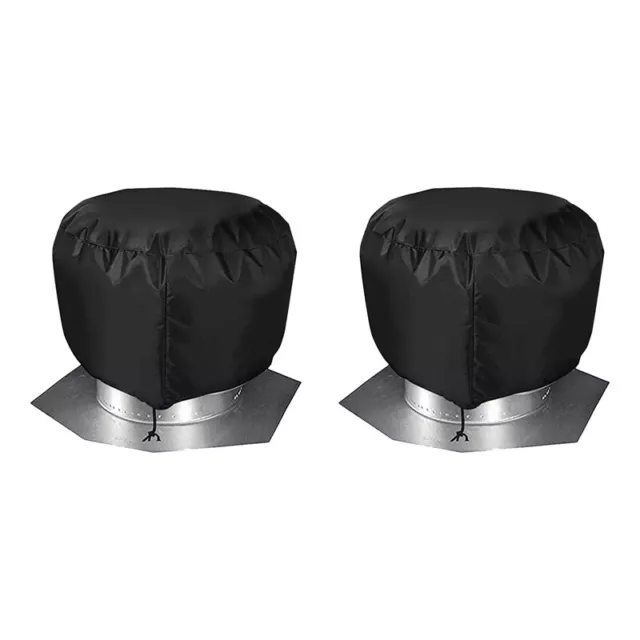 2Pcs Roof Vent Cover House Roof Turbine Hoods Canvas 20Inch X 20Inch Black