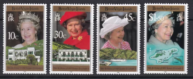 BRITISH VIRGIN ISLANDS 1996 70th BIRTHDAY QUEEN ELIZABETH II SG 920-23 SET 4 MNH