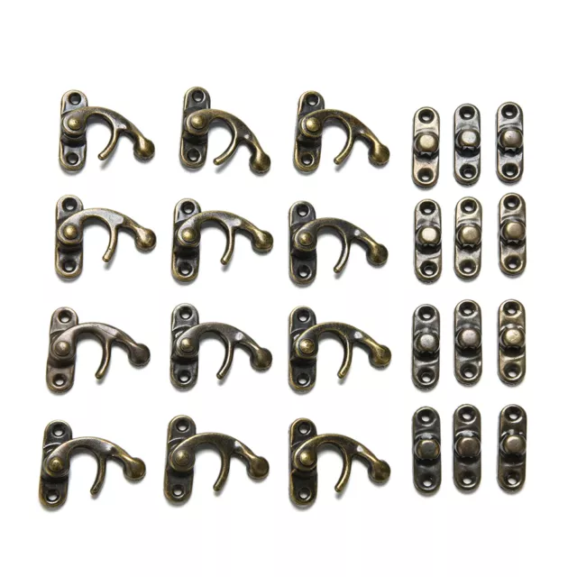 12X Padlock Hasp Hook Horns Antique Metal Jewelry Box Buckle Shackle LocY.FY
