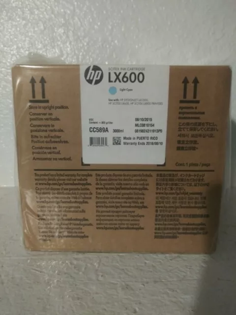 HP LX600 L65500 LX800 light cyan LATEX SCITEX INK CARTRIDGE  NEW/sealed