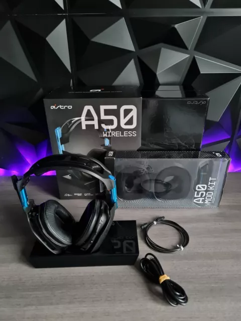 Astro A50 Wireless Gaming Headset -  Blue Gen 3 ~ Base station, Leather Mod Kit