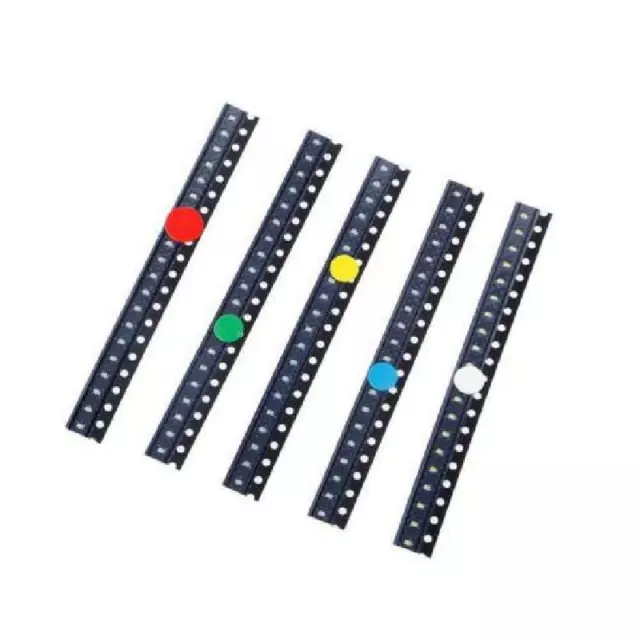 100PCs SMD 0603 5 Colors LED Light Red Green Blue Yellow White Assotment Kit