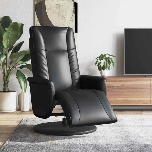 Relaxsessel mit Fußteil Schwarz Kunstleder vidaXL