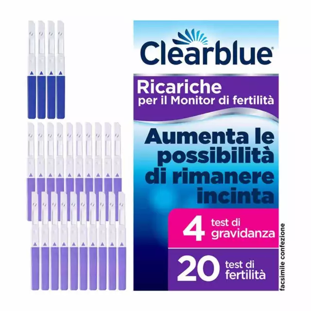 Clearblue Advanced 20 Test di Fertilità + 4 Gravidanza Ricambio per Monitor