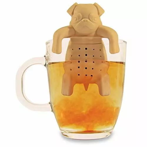 Tea Infuser Pug Dog Hanging Light Brown Pug in a Mug Cup Tea Leaf Infuse Animal