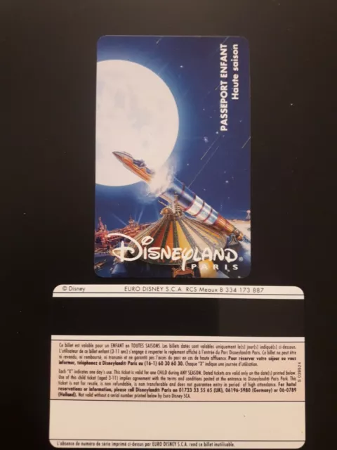 pass Euro Disney Disneyland Space Mountain de 1995 verso à droite s039524 VIERGE