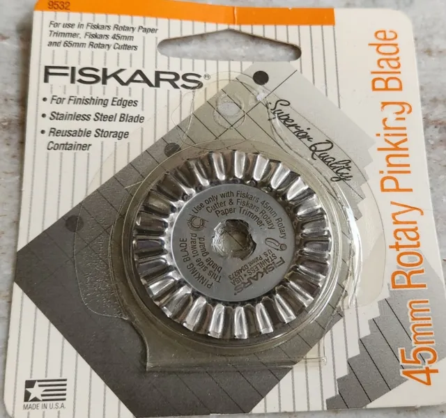 NEW FISKARS Stainless 45mm Rotary Pinking Blade Craft Rotary Paper Trimmer 9532