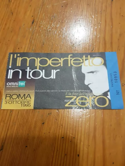 Renato Zero Biglietto Concerto L'imperfetto In Tour Roma 1995
