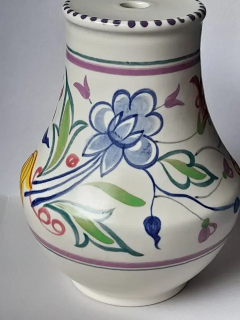 Vintage Poole Keramik Lampensockel - handbemaltes Blumendesign ~ 18,5 cms signiert brandneu