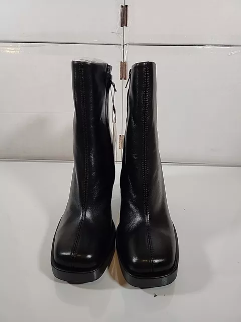 Zara Boots Women’s Size 9 Black Botin Tacon Platforma Piel New In Box