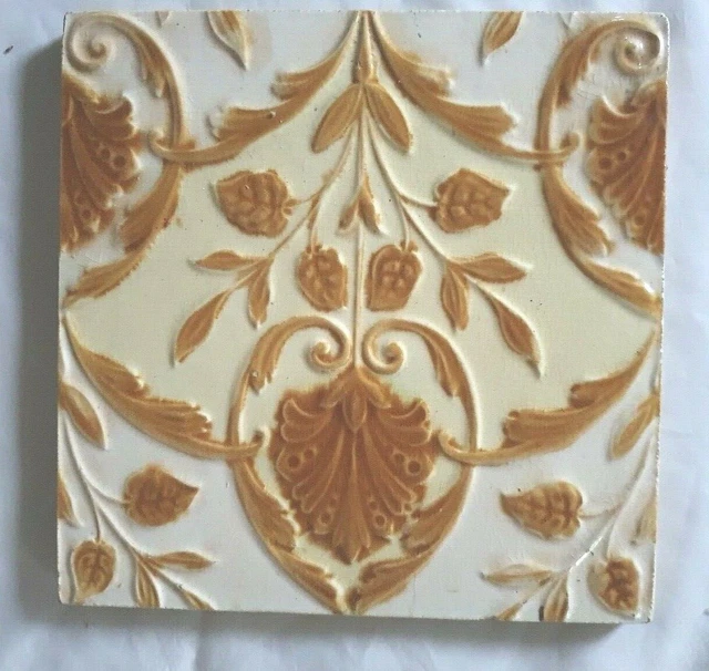 Elegant Minton Raised Majolica Antique  Tile