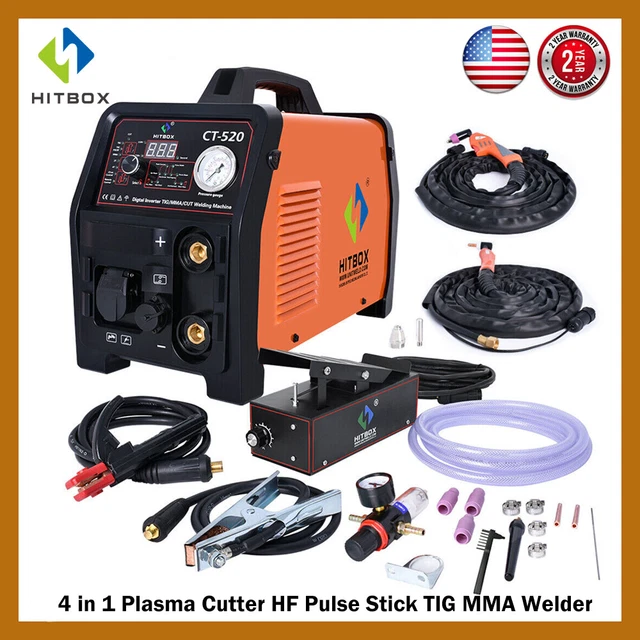 HITBOX 4 In 1 Plasma Cutter 60A Cut/TIG/MMA 200Amp Stick Welder Welding Machine