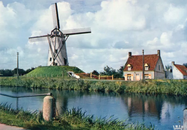 BELGIQUE LOT de 2 cartes de DAMME et le Moulin Molen ainsi que le canal kanaal